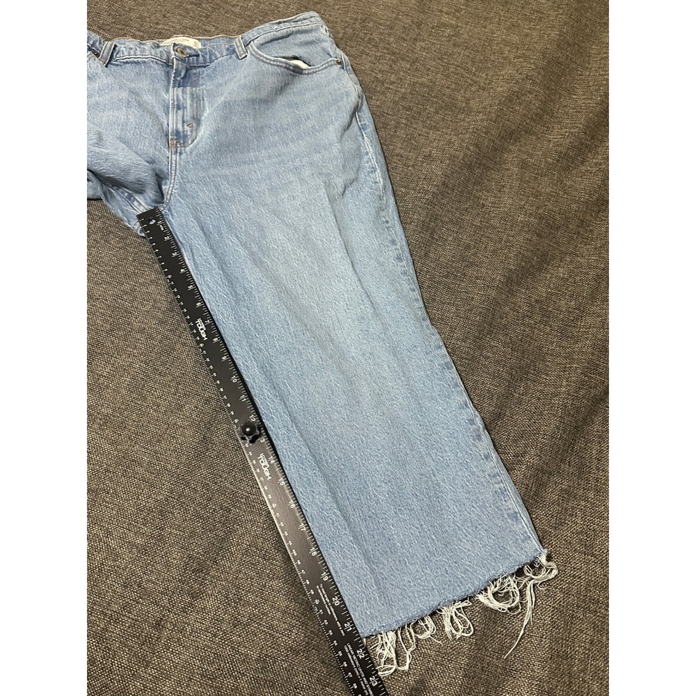 Abercrombie & Fitch Women's 16R Jeans Vintage Straight High Rise Raw Hem Blue - Picture 4 of 11
